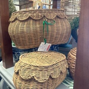 Woven Rattan Decorative Storage Basket - Natural Brown